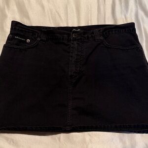 D&G Black Denim A-Line Mini Skirt